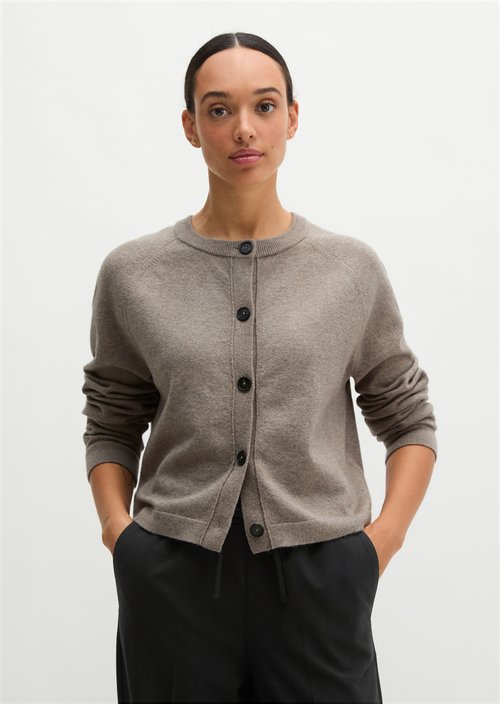 Relaxed Cardigan — Stone Taupe Melange