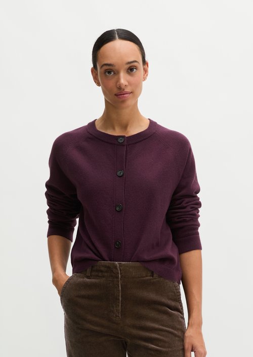 Relaxed Cardigan — Fresh Aubergine