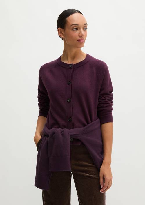 Cardigan ample Fresh Aubergine en vue de face