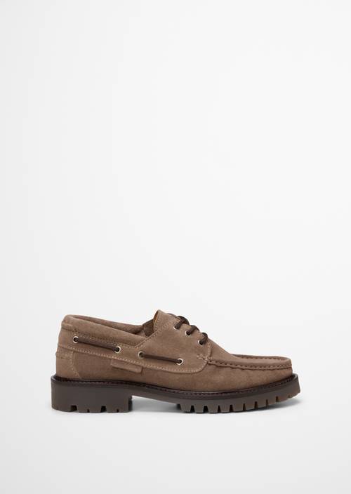 Armin Boat Shoe Dark Taupe right shoe outer view