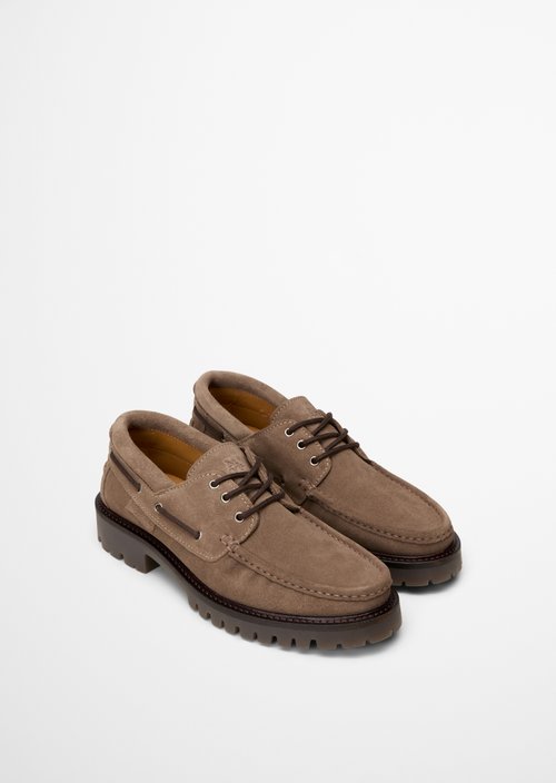 Armin Boat Shoe — Dark Taupe