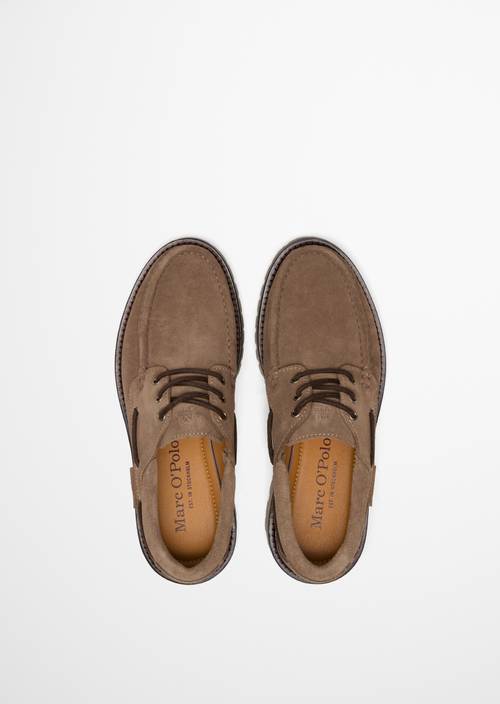 Armin Boat Shoe Dark Taupe in top view