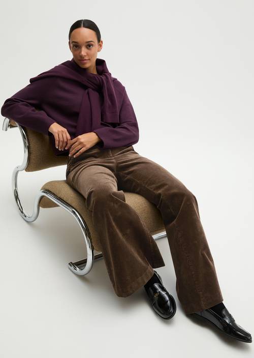 Pullover relaxed Fresh Aubergine in Frontalansicht