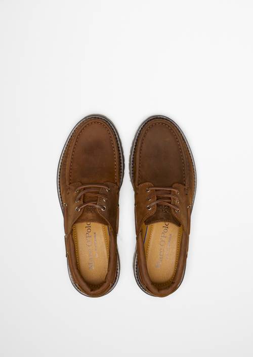 Chaussures de bateau, modèle Armin Dark Brown en vue de dessus