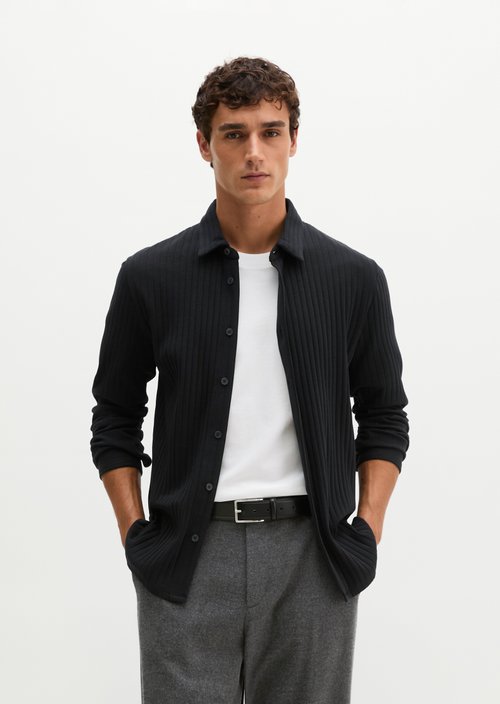 Regular-Fit Jersey Shirt — Black