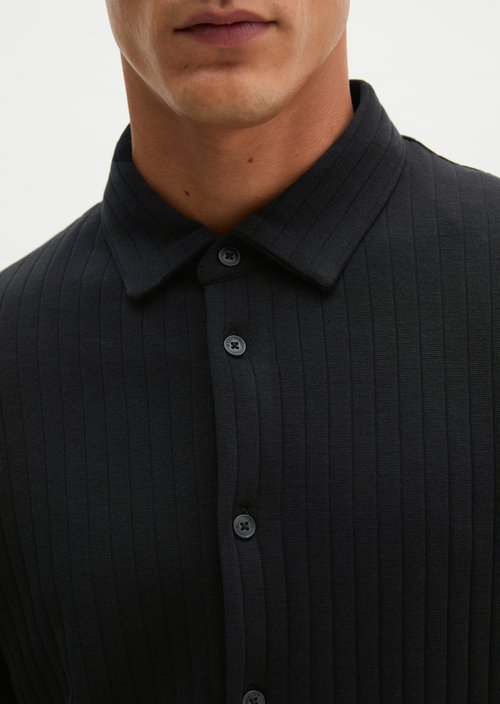 Regular-Fit Jersey Shirt — Black