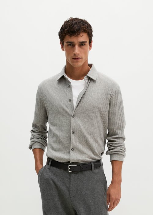Regular-Fit Jersey Shirt — Medium Brown Melange