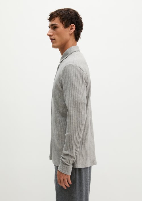 Regular-Fit Jersey Shirt — Medium Brown Melange