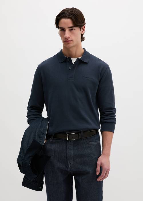 Polo tričko s klasickým střihem Dark Navy v předním pohledu