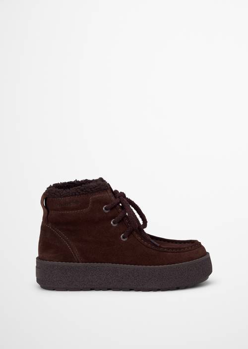 Ankle-high lace-up shoes, Model Pia Burnt Coffee right shoe outer view