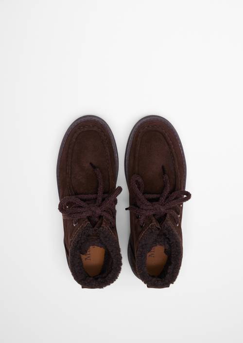Ankle-high lace-up shoes, Model Pia Burnt Coffee in top view