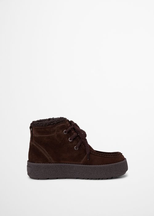 Ankle-high lace-up shoes, Model Pia — Burnt Coffee