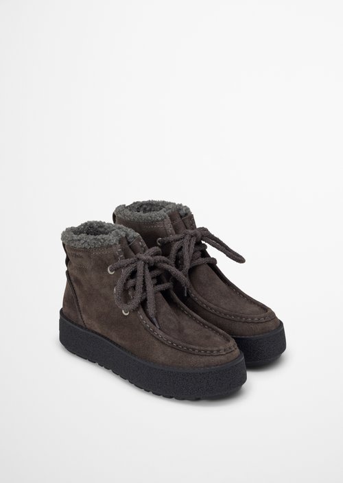 Ankle-high lace-up shoes, Model Pia — Dark Graphite