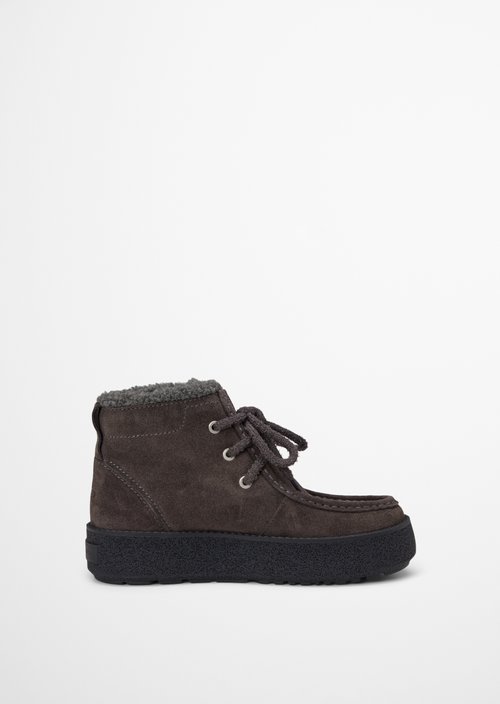 Ankle-high lace-up shoes, Model Pia — Dark Graphite