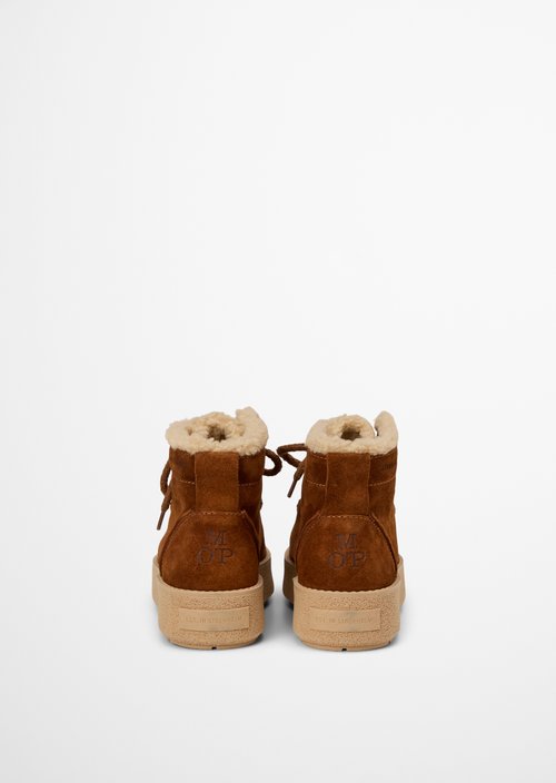 Ankle-high lace-up shoes, Model Pia — Cognac