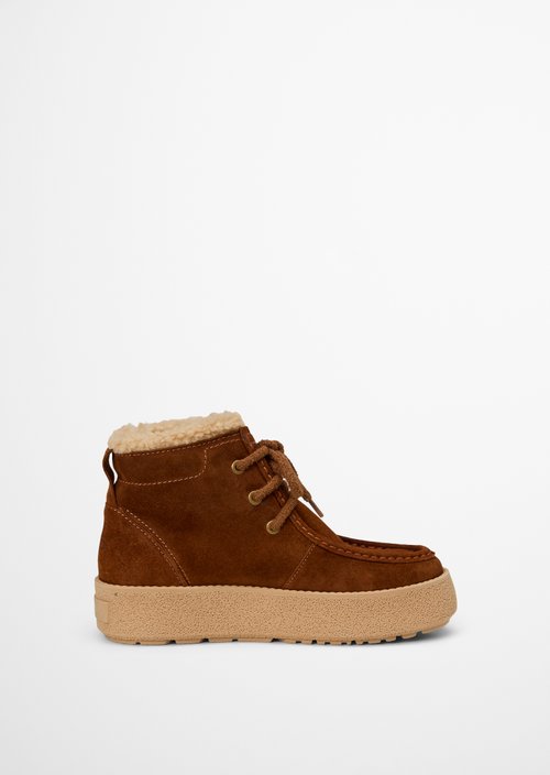 Ankle-high lace-up shoes, Model Pia — Cognac