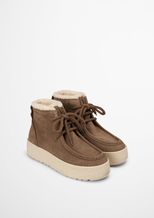 Ankle-high lace-up shoes, Model Pia — Faded Brown