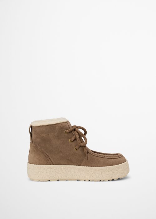 Ankle-high lace-up shoes, Model Pia — Faded Brown