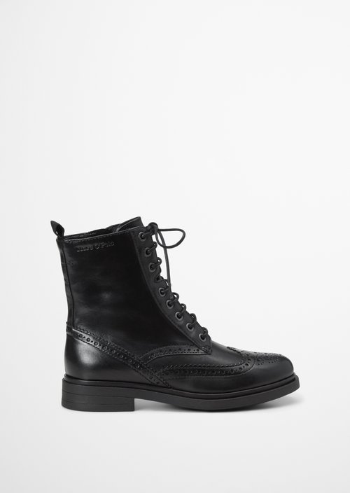 Paula Lace-Up Boots — Black