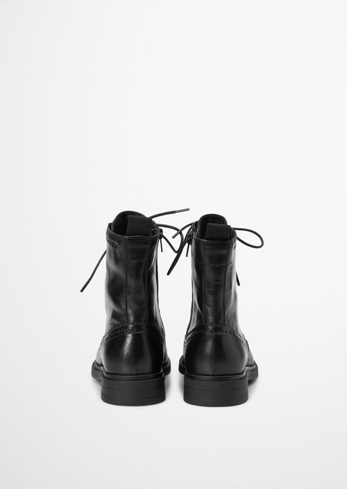 Paula Lace-Up Boots — Black