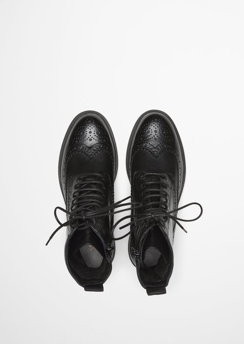 Paula Lace-Up Boots — Black