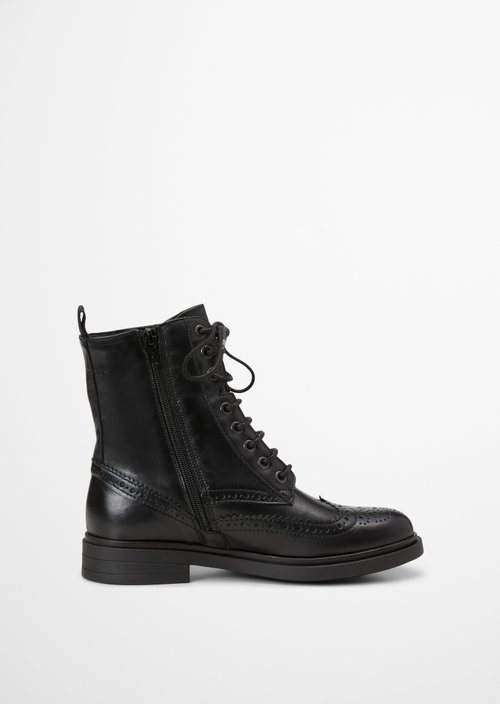 Paula Lace-Up Boots — Black