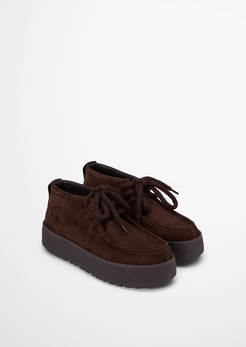 Model Pia Lace-Up Shoes — Burnt Coffee