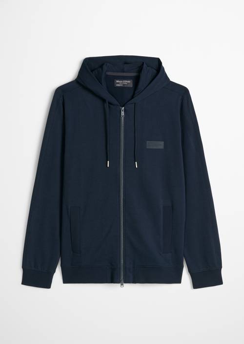 Kapuzen-Sweatjacke regular Dark Navy in freigestellter Ansicht ohne Model