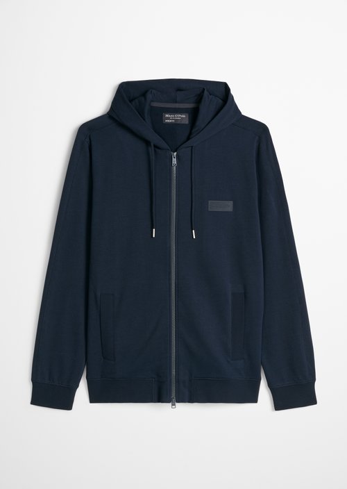 Regular-Fit Hooded Sweatshirt Jacket — Dark Navy