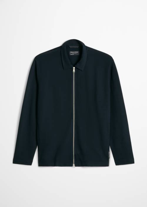 Veste sweat à fermeture éclair, coupe régulière Dark Navy en vue isolée sans mannequin