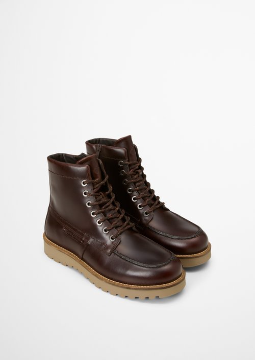 Jack Lace-Up Boots — Dark Cognac