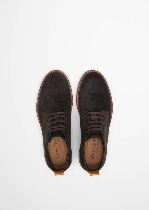 Bottes à lacets, modèle Linus Coffee Brown en vue de dessus