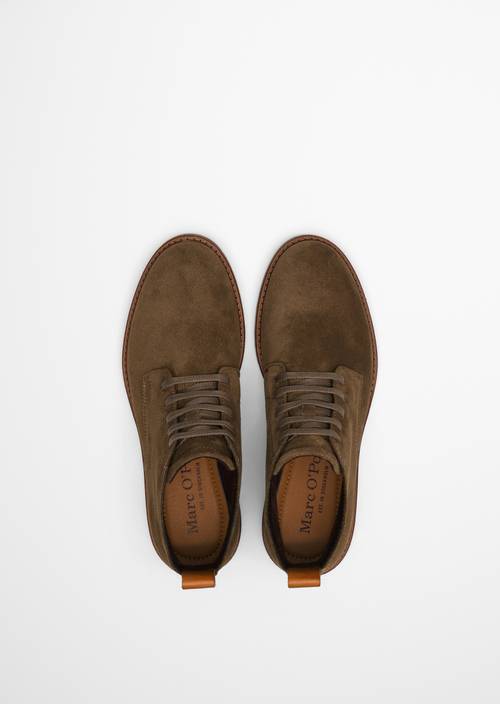 Bottes à lacets, modèle Linus Dark Taupe en vue de dessus