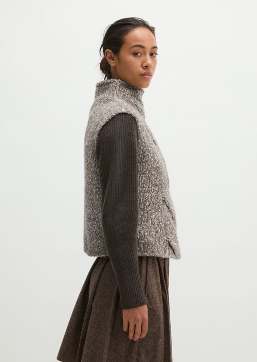 Relaxed-Fit Braided Knit Tank Top — Dark Brown