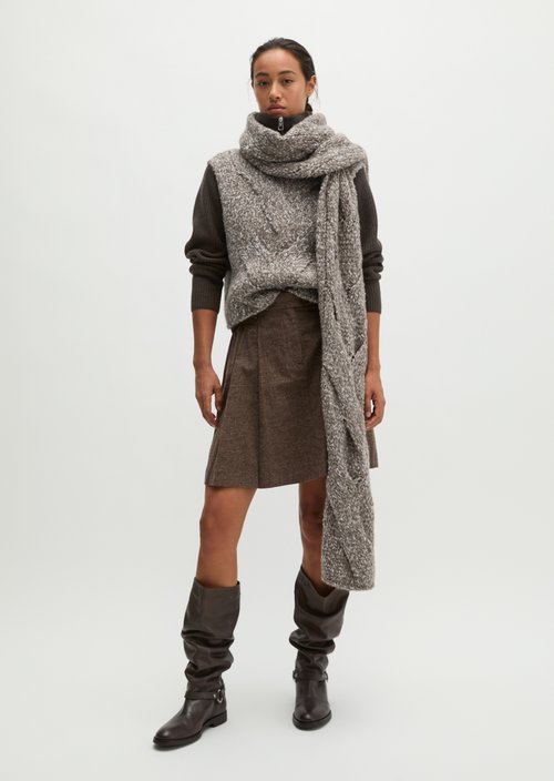 Relaxed-Fit Braided Knit Tank Top — Dark Brown