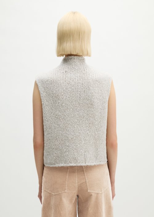 Relaxed-Fit Braided Knit Tank Top — Light Brown