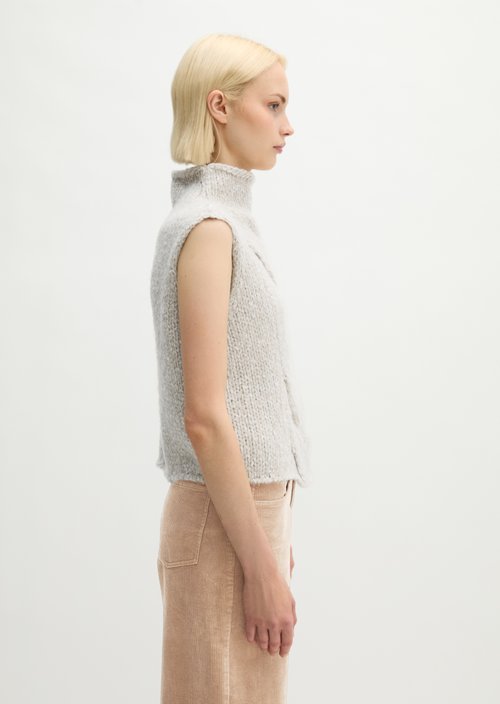 Relaxed-Fit Braided Knit Tank Top — Light Brown