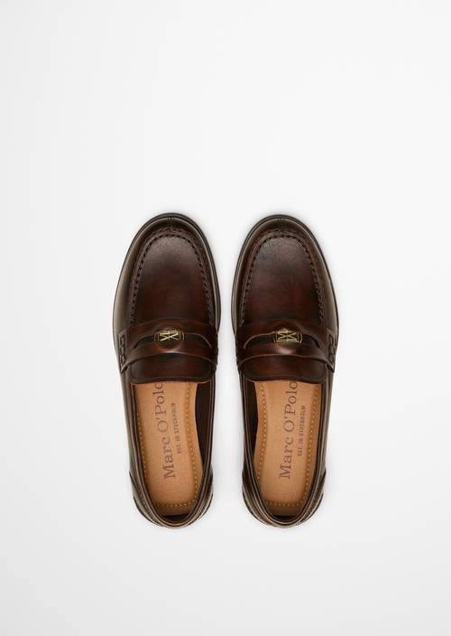 Penny loafery, model Fiona Dark Cognac v pohledu shora