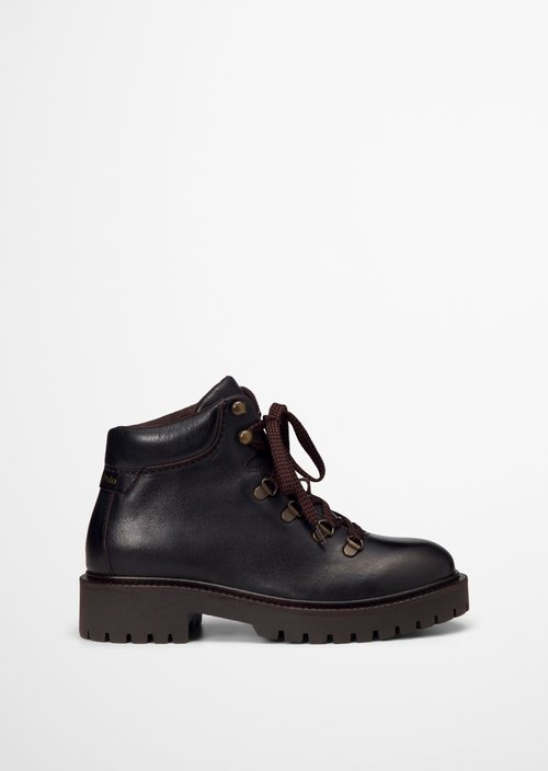 Phia Lace-Up Boots — Dark Brown