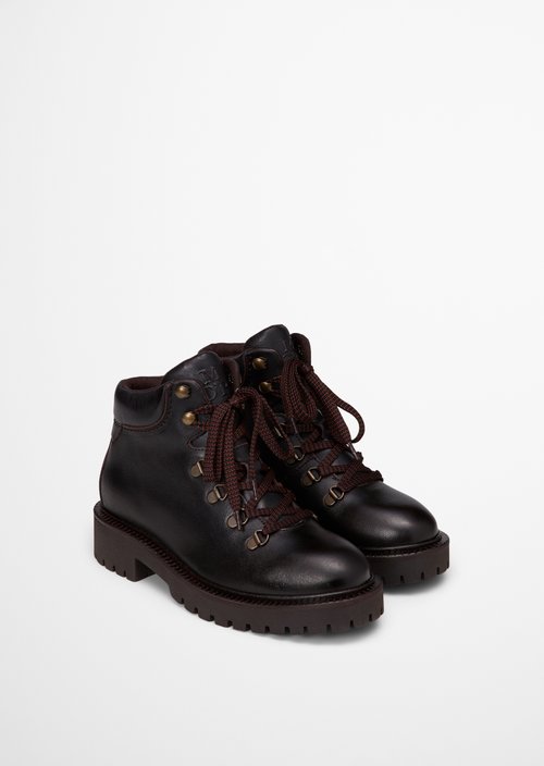 Phia Lace-Up Boots — Dark Brown