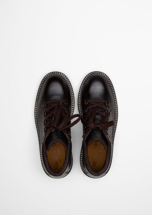 Phia Lace-Up Boots — Dark Brown