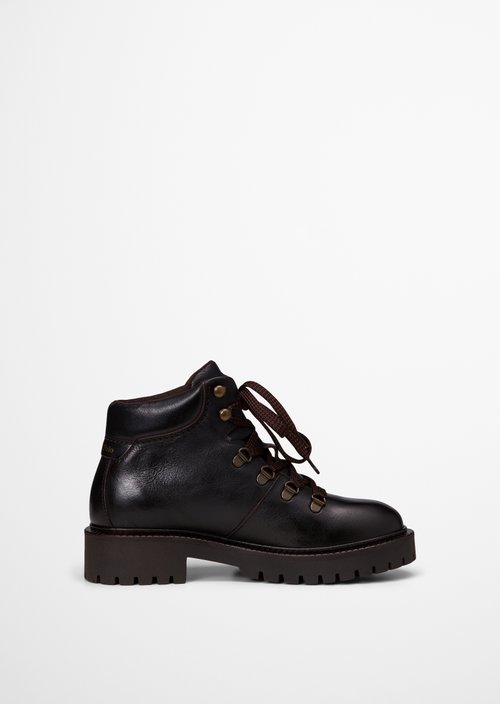 Phia Lace-Up Boots — Dark Brown