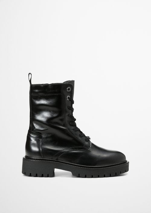 Phia Lace-Up Boots — Black