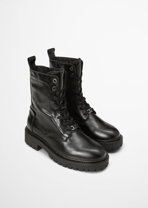 Phia Lace-Up Boots — Black