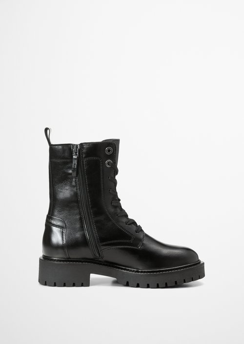 Phia Lace-Up Boots — Black