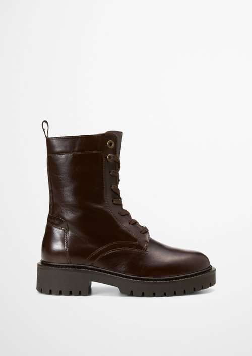 Phia Lace-Up Boots — Dark Brown