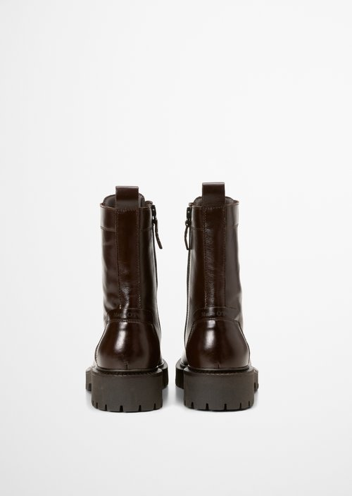 Phia Lace-Up Boots — Dark Brown
