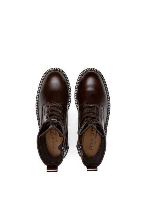 Phia Lace-Up Boots — Dark Brown