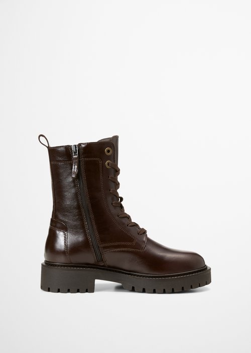 Phia Lace-Up Boots — Dark Brown