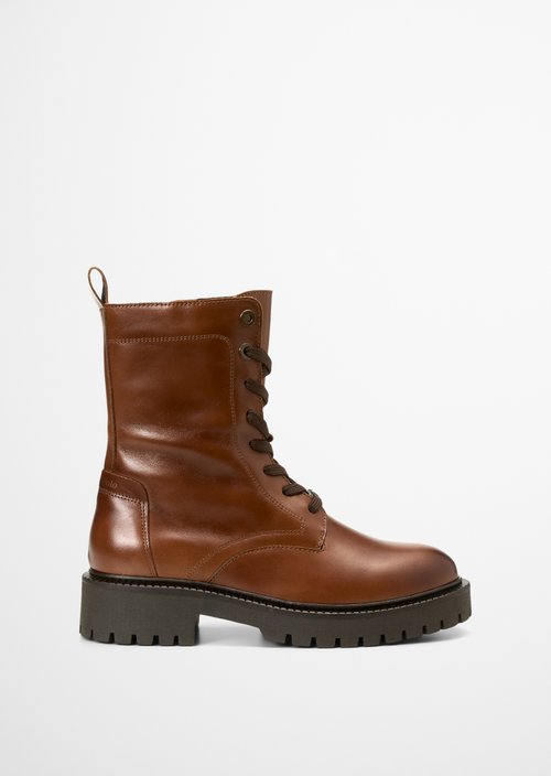 Phia Lace-Up Boots — Cognac